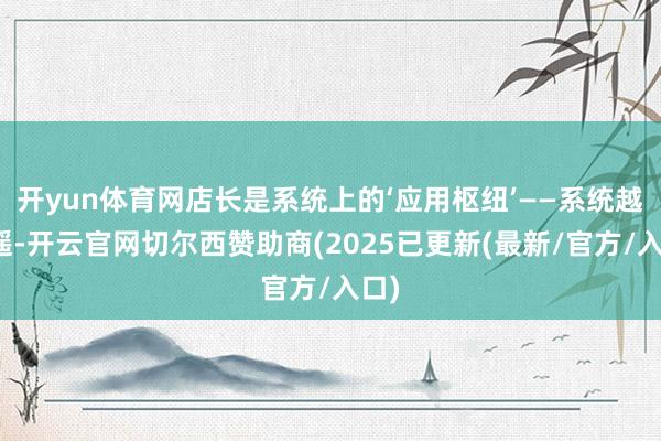 开yun体育网店长是系统上的‘应用枢纽’——系统越迢遥-开云官网切尔西赞助商(2025已更新(最新/官方/入口)