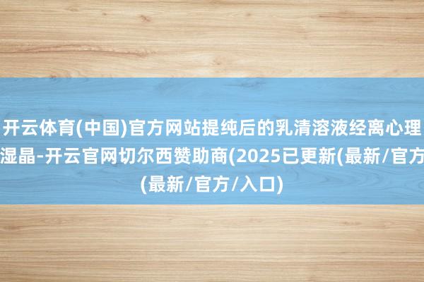 开云体育(中国)官方网站提纯后的乳清溶液经离心理阔别成湿晶-开云官网切尔西赞助商(2025已更新(最新/官方/入口)