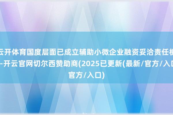 云开体育国度层面已成立辅助小微企业融资妥洽责任机制-开云官网切尔西赞助商(2025已更新(最新/官方/入口)