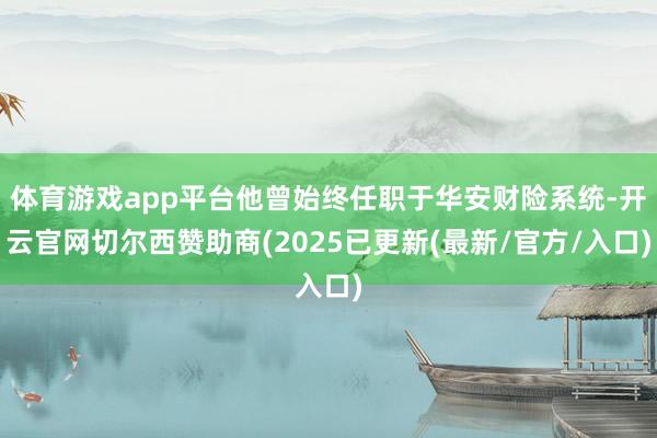 体育游戏app平台他曾始终任职于华安财险系统-开云官网切尔西赞助商(2025已更新(最新/官方/入口)